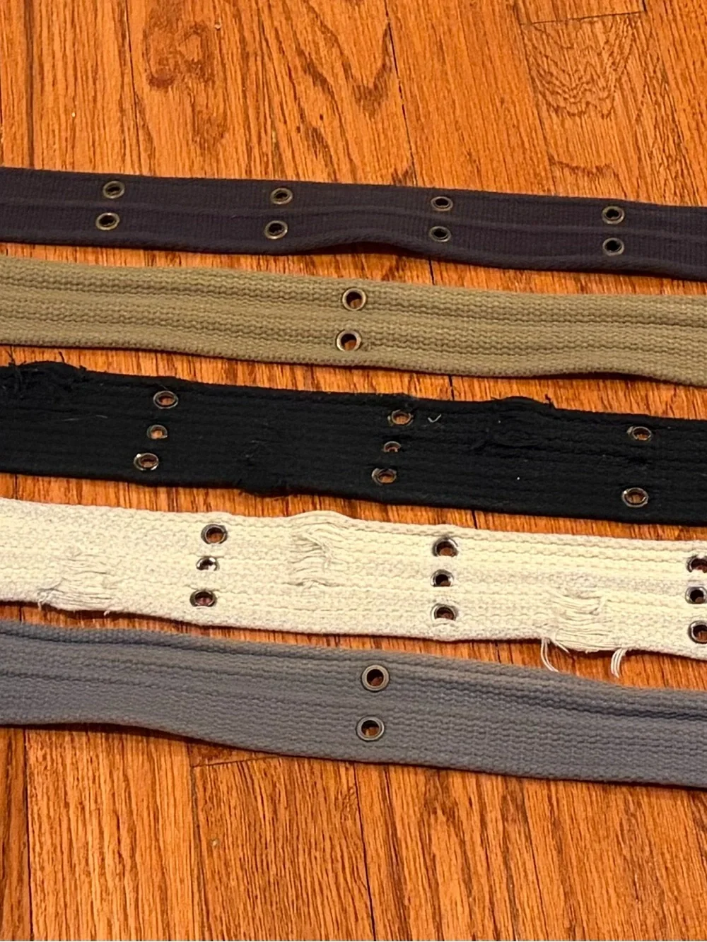 5 Canvas Men’s Webbing Belts- Black, Gray, Tan, Cream, Navy